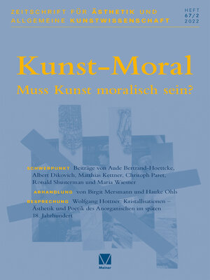 cover image of Zeitschrift für Ästhetik und Allgemeine Kunstwissenschaft, Bd. 67/2